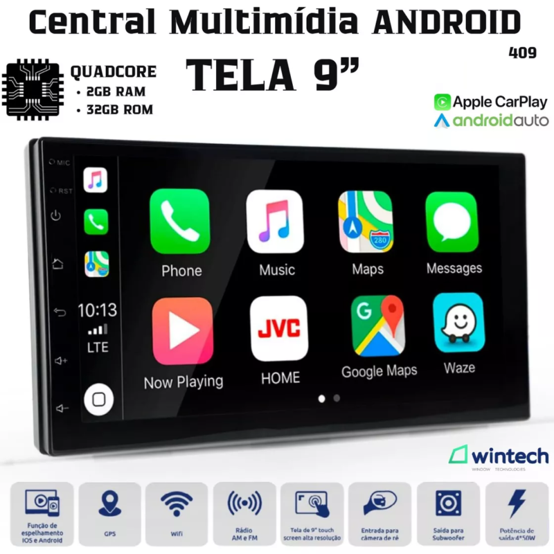 Central Multimídia Android 9″